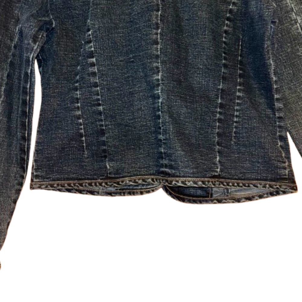 Live A Little Women's Size Small Vintage Dark Wash Blue Denim Jacket - Picture 6 of 11